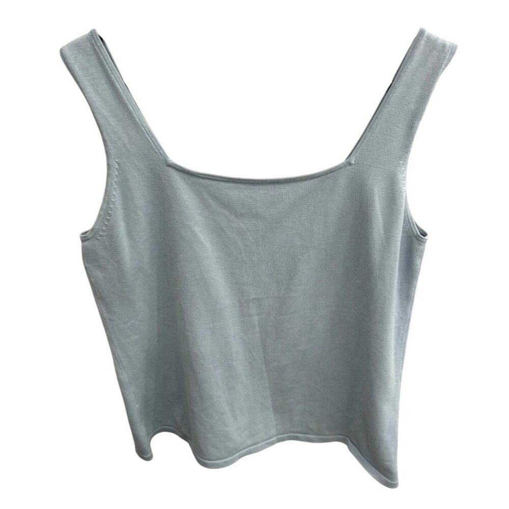 Womens Light Blue Square Neck Tank Top